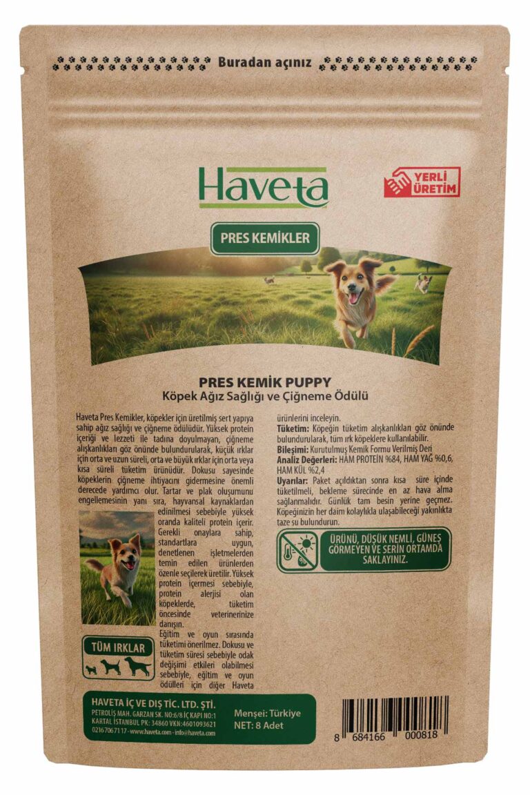 Pres Kemik Puppy Naturel 8 Adet